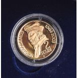 2 Scudi-Goldmünze "500 Jahre Nascita di Nostradamus" (San Marino, 2003), Entw.: U.<