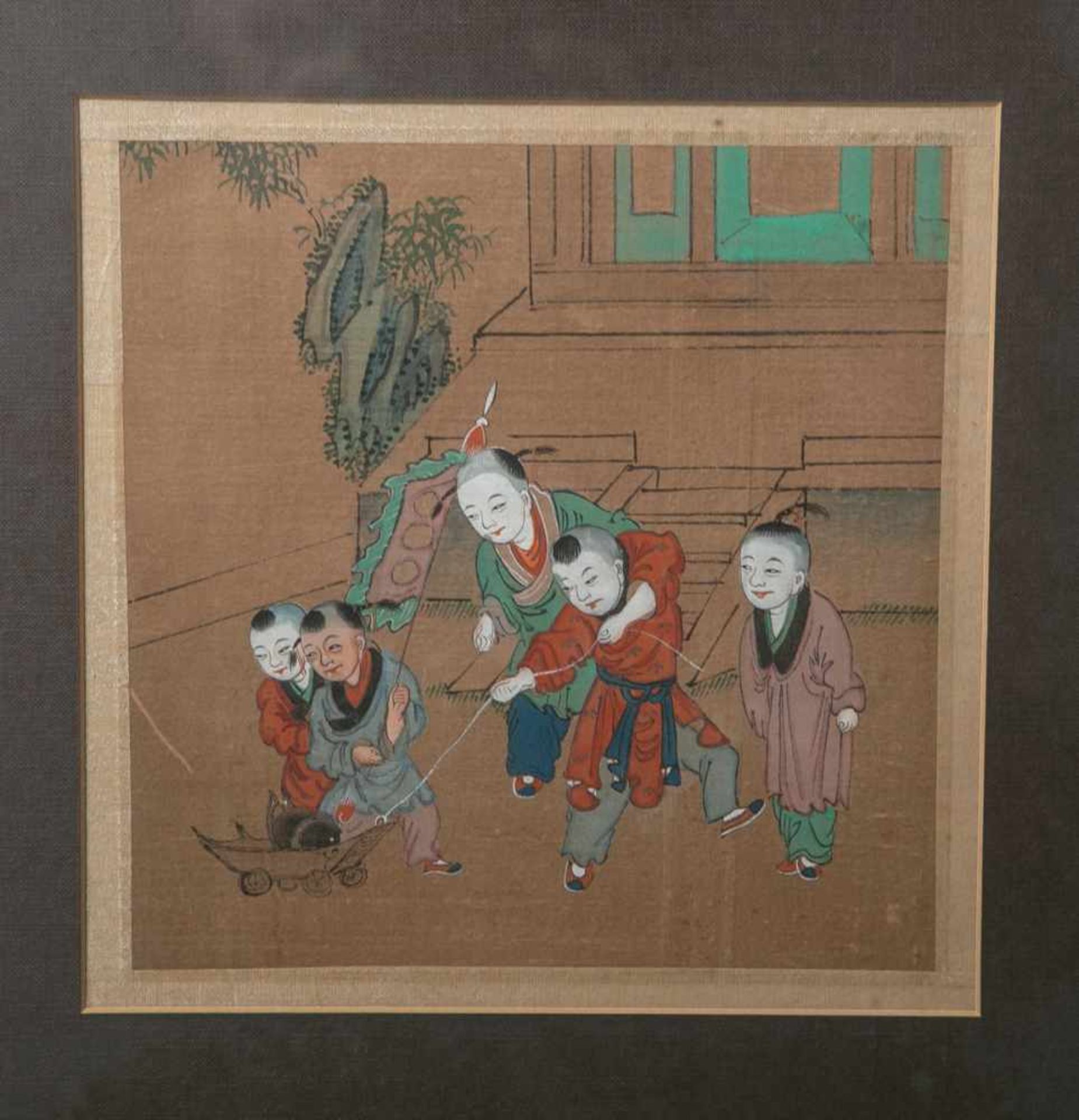 Unbekannter Künstler (wohl Japan, 19. Jahrhundert), Darstellung von spielenden Kindern<