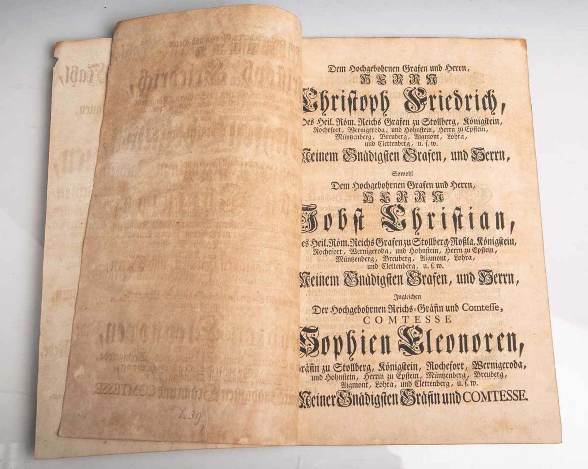 Feierliche Lob-Gedächtnisrede vom 17. Juni 1738, "Unterthänigstes Ehren-Mahl, der Weyland<b