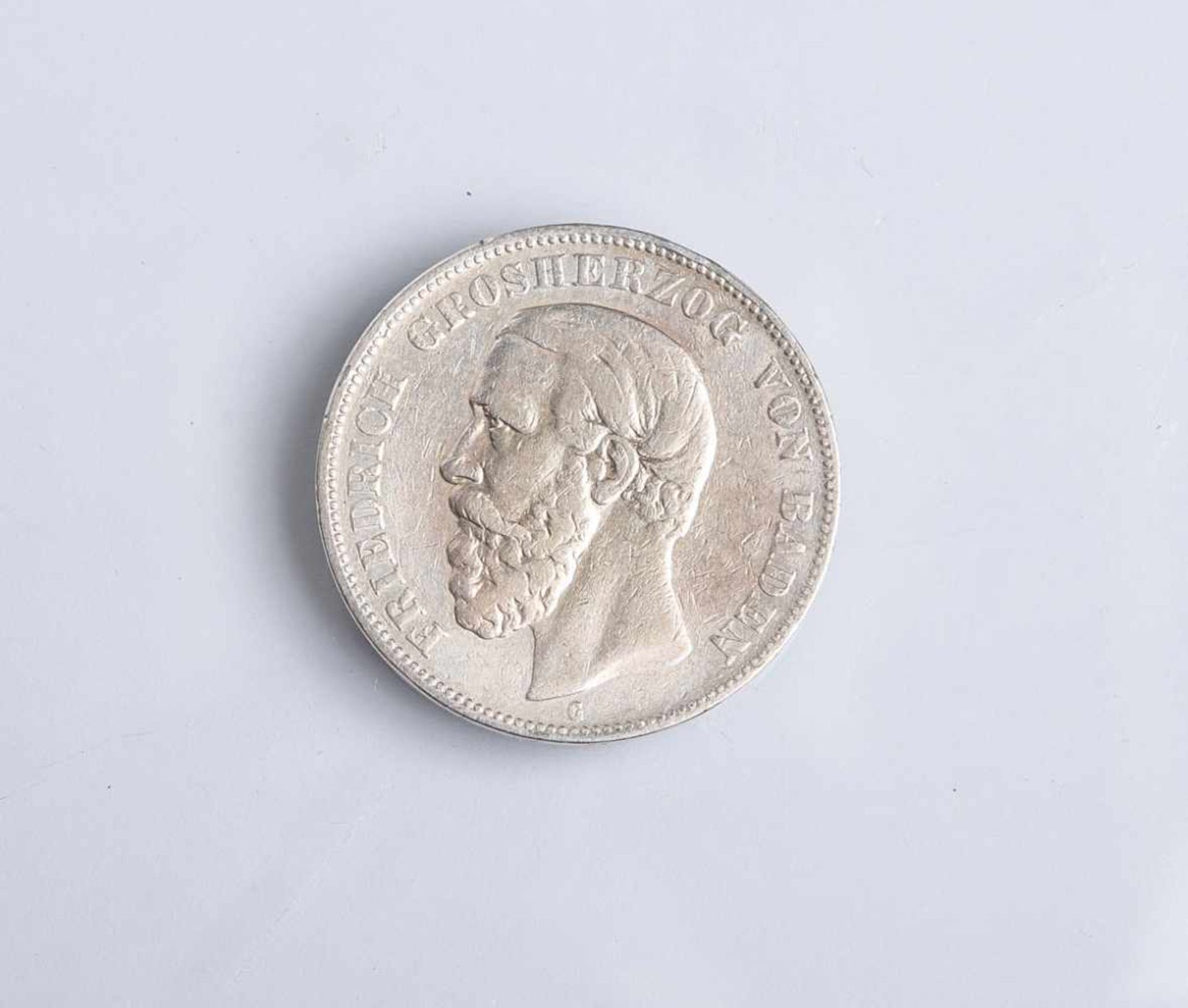5 Mark-Münze "Friedrich Grosherzog von Baden" (Deutsches Reich, 1876), Silber,<