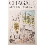Chagall, Marc (1887 - 1985), Ausstellungsplakat für Chagall-Ausstellung "Aragon - Malraux"<
