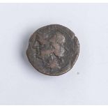 Bronzemünze 1/2 Shekel (Zeugitana, Karthago, 215 - 205 v. Chr.), Tanitkopf, Rs.: stehendes<