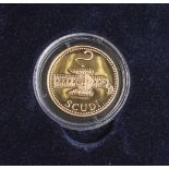 2 Scudi-Goldmünze "Fibula Gotica" (San Marino, 2004), Entw.: U. Pernazza, rs. bez. "Bino<