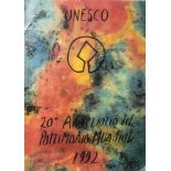 "UNESCO - 20° Anniversario del Patrimonio Mundial" (Plakat), Jean Cortot, 1992 Paris, ca.<