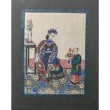 Unbekannter Künstler (wohl Japan, 19. Jahrhundert), Darstellung von Herrscherin und<