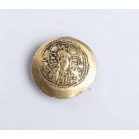 Gold-Histamenon "Michael III." (Byzanz, 1071 - 1078), Christus m. Nimbus tront u. hält<