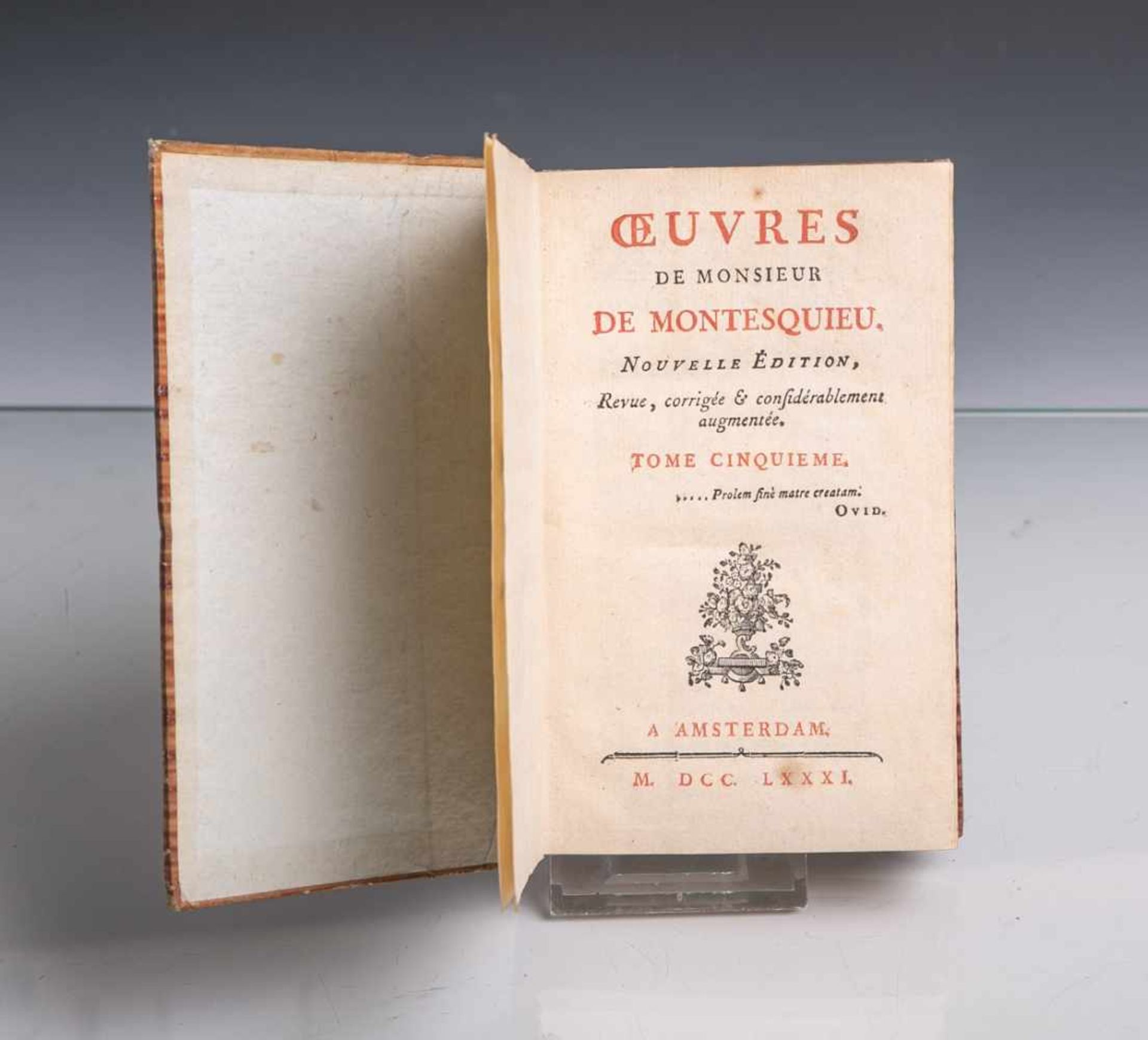 Buch "Oeuvres de Monsieur De Montesquieu", neue überprüfte u. korrigierte Auflage, 5.<b