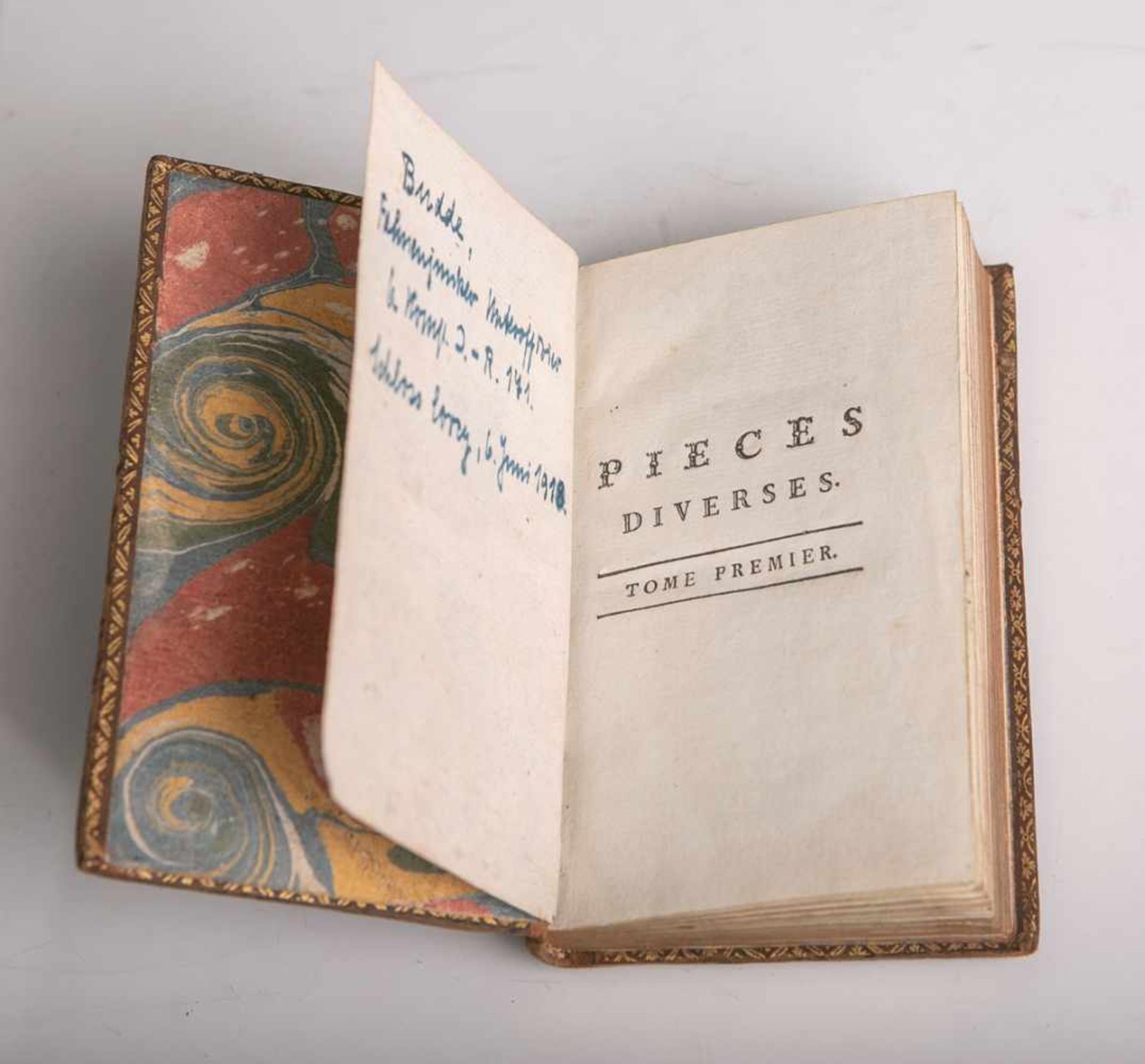 Rousseau, Jean-Jacques, "Pieces Diverses. Tome Premiere", London 1782, Ledereinband mit - Bild 2 aus 2