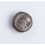 Bronzemünze "Trias unter Timoleon" (Sicilia, Syrakus, 344 - 336 v. Chr.), Athenakopf m.<