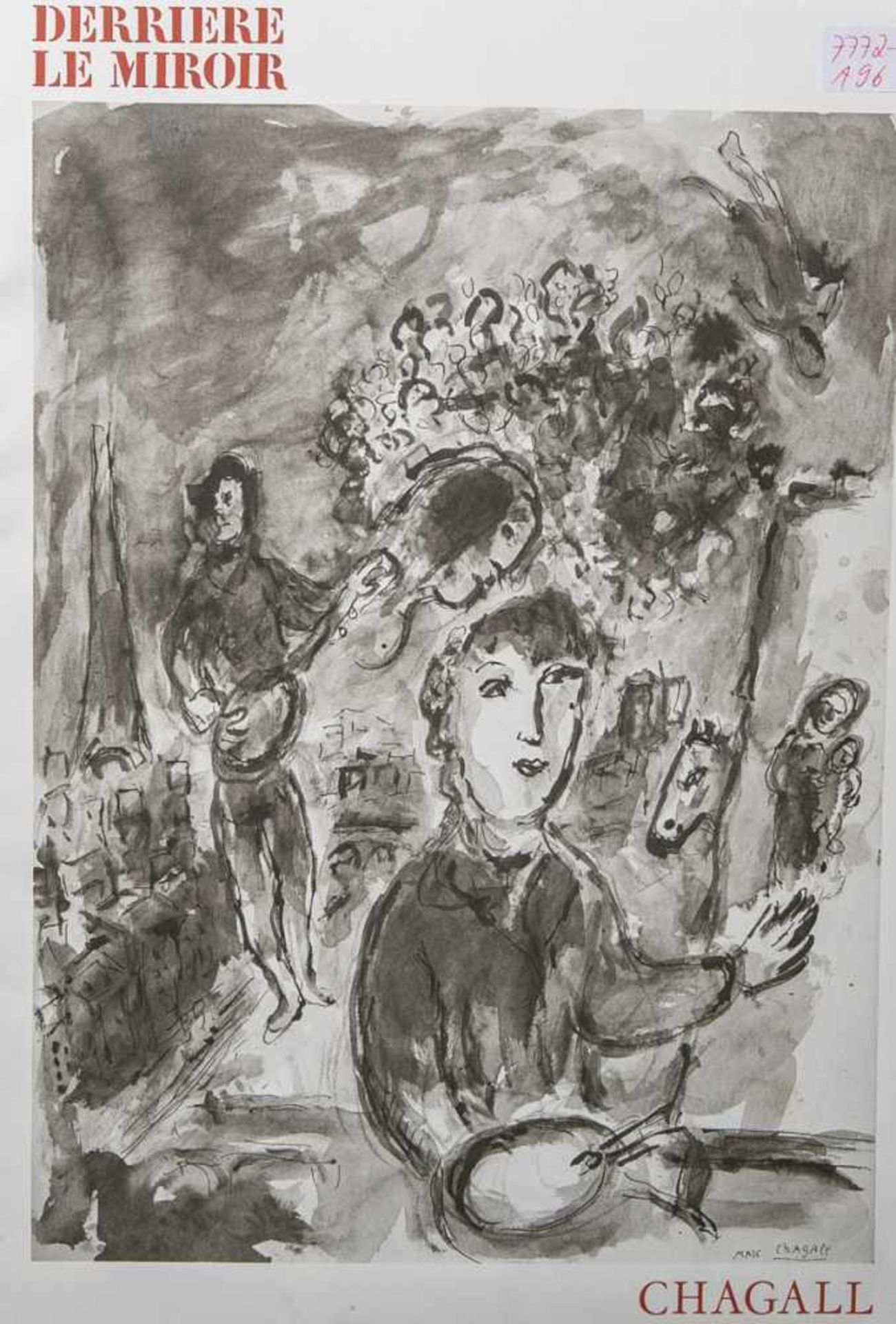 Marc Chagall-Mappe, "Derriére le miroir", Edition 1977 (Paris), Edition Maeght, Nr. 225,<