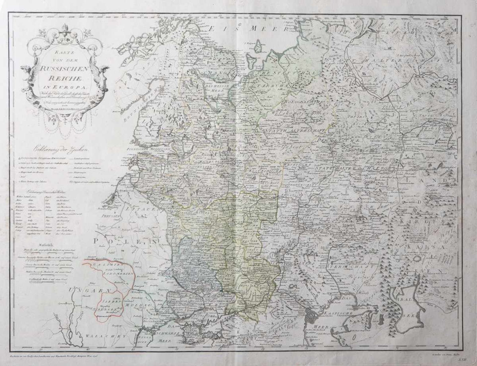 Reilly, Franz Johann Joseph von (1766-1820), bez. "Karte von dem Russischen Reich in