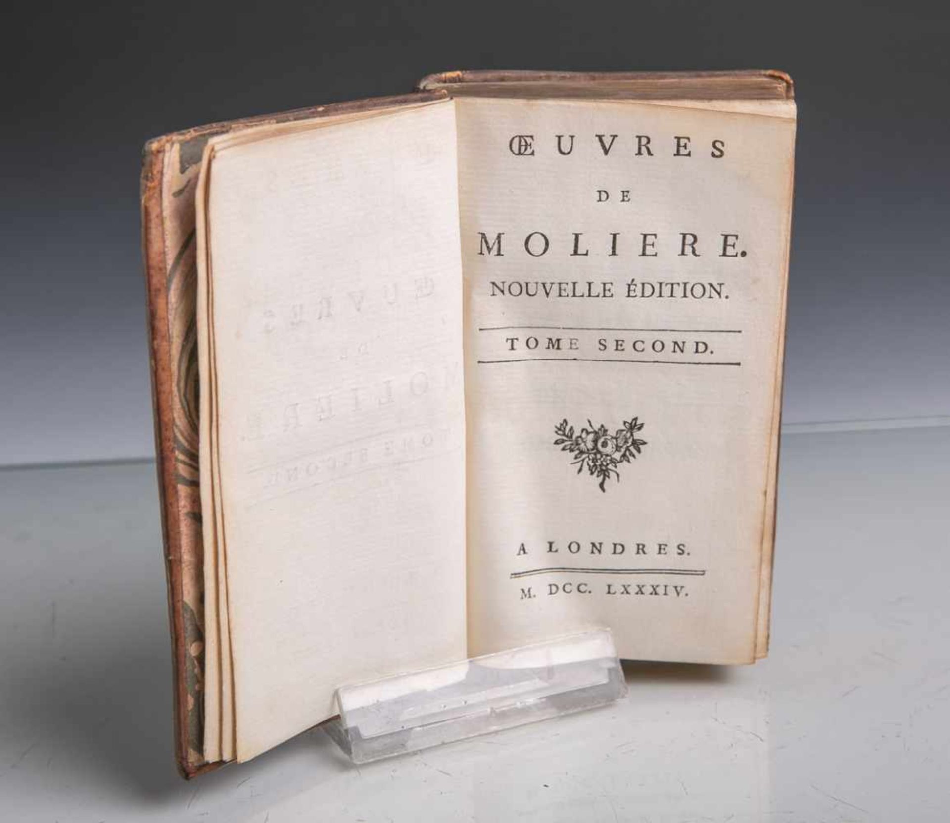 Buch "Oeuvre de Moliere", neue Ausgabe, Band 2, A Londres Verlag, 1784, 323 S.,