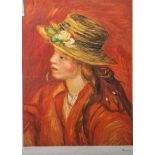 Renoir, Pierre Auguste (1841 - 1919), "Fillette au chapeau de paille" / "Woman with straw