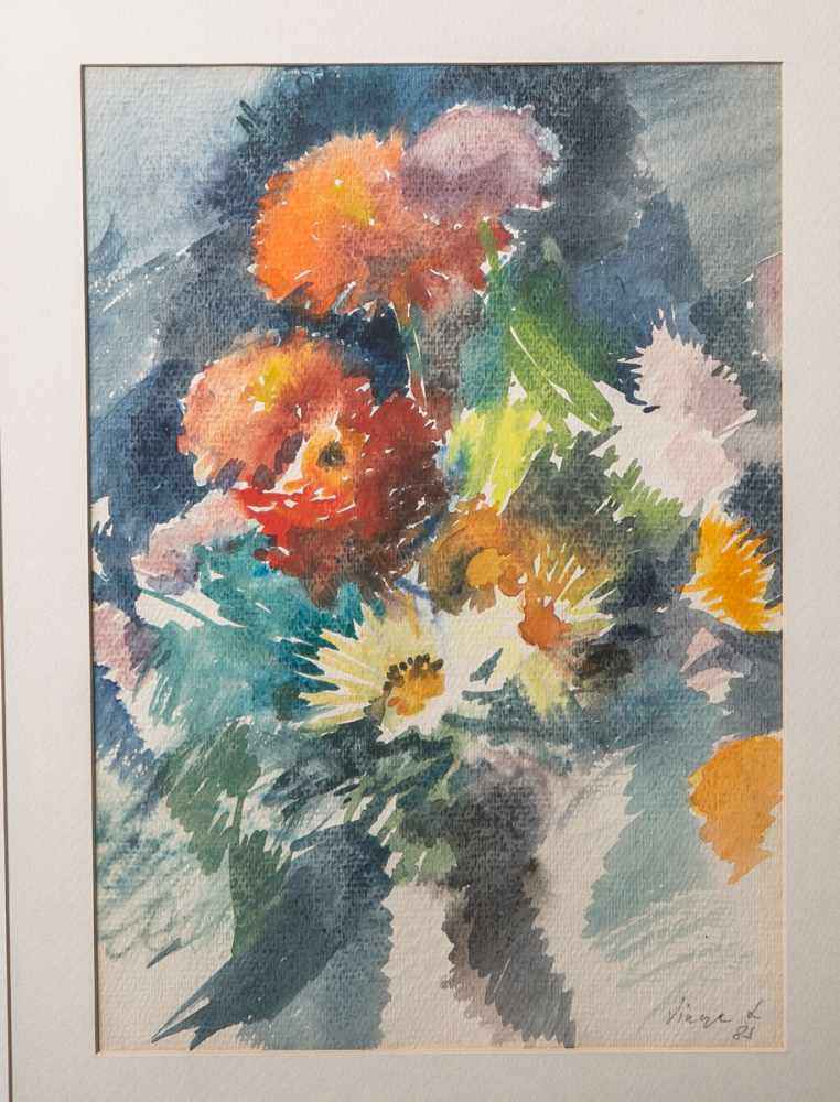 Laszlo, Vinze (geb. 1934), Blumenstrauß, Aquarell/Papier, re. u. sign. u. dat. 1985,<