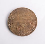 Bronze-Medaille, Ausstellung der gesamten Republik Moldau (1918), Dm. ca. 5,7 cm.
