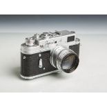 Kamera "Zorki-4" (Made in USSR, Bj. 1956 - 973), Nr. 6224566, Objektiv "Jupiter-3", 1:1,5