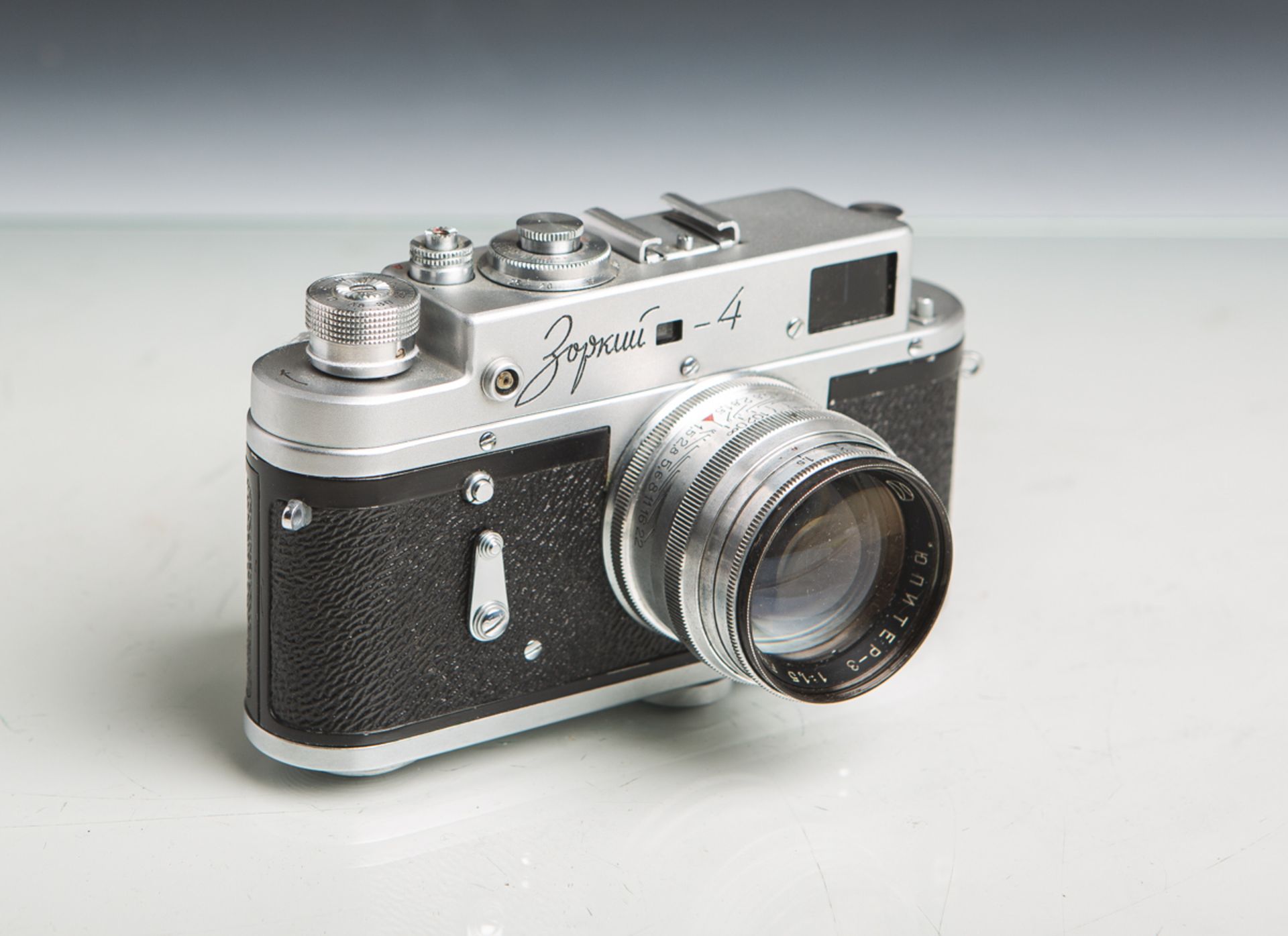 Kamera "Zorki-4" (Made in USSR, Bj. 1956 - 973), Nr. 6224566, Objektiv "Jupiter-3", 1:1,5