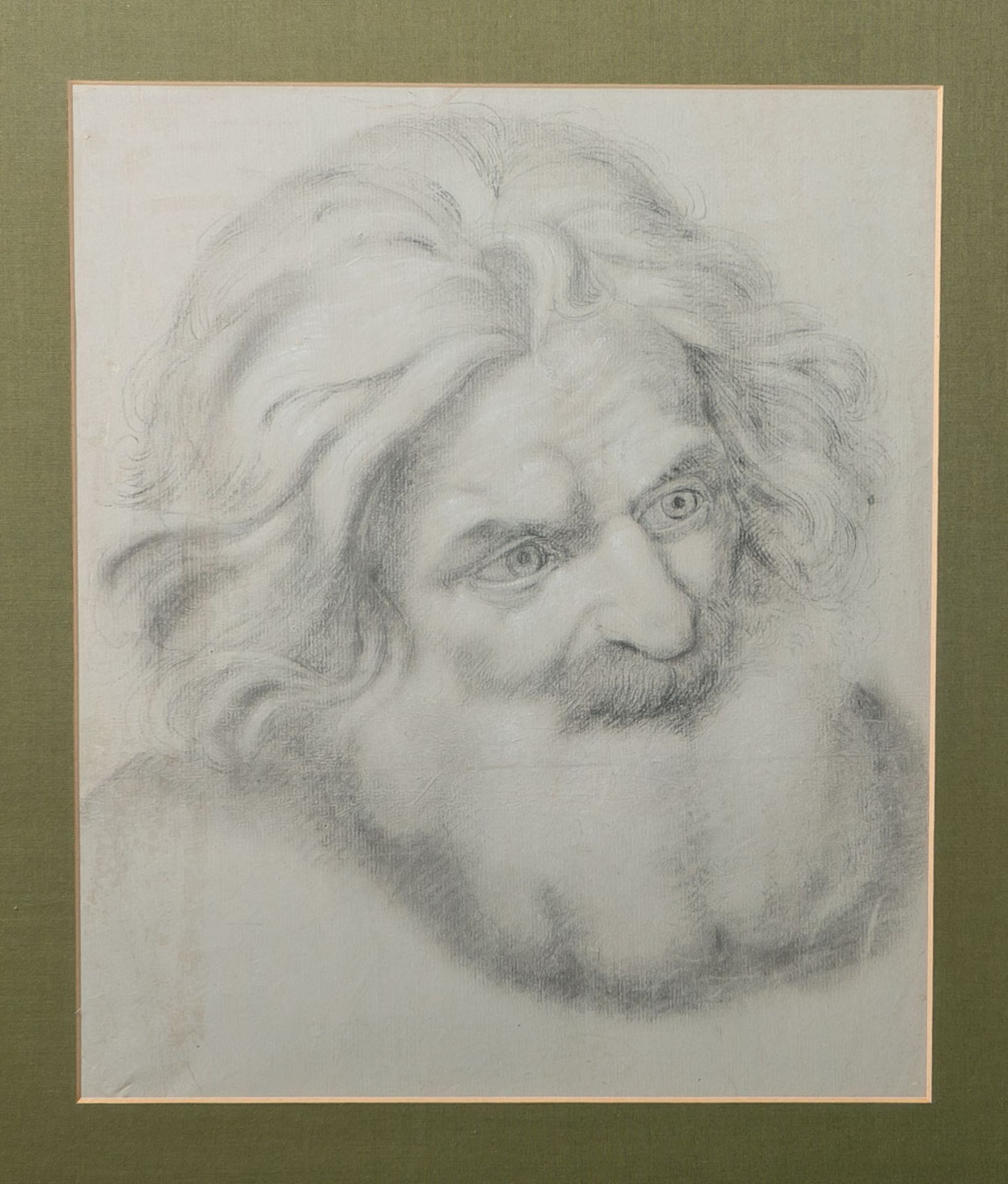 Unbekannter Künstler (wohl 16./17. Jahrhundert), Portraitzeichnung eines bärtigen Mannes,