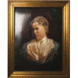 Unbekannter Künstler (wohl 19./20. Jahrhundert), Portrait einer Dame (wohl 1900), Öl auf