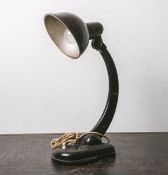 Tischlampe (20. Jahrhundert), 1-flammig, braunes Bakelit, Arm u. Schirm verstellbar, H.