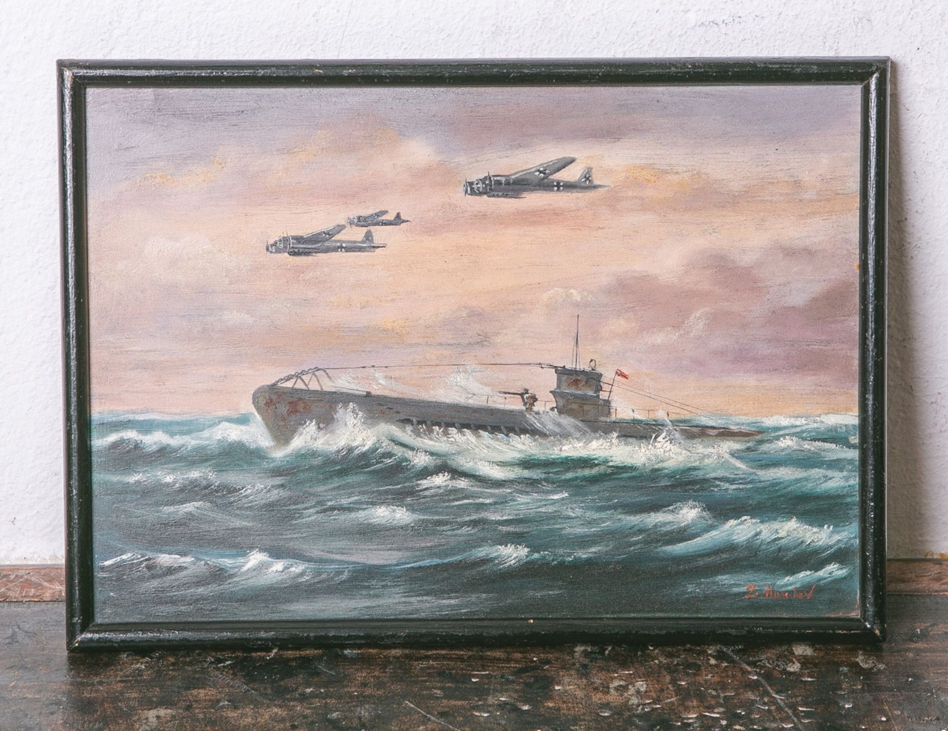 Unbekannter Künstler (20. Jahrhundert), Drittes Reich, Darstellung von einem U-Boot in