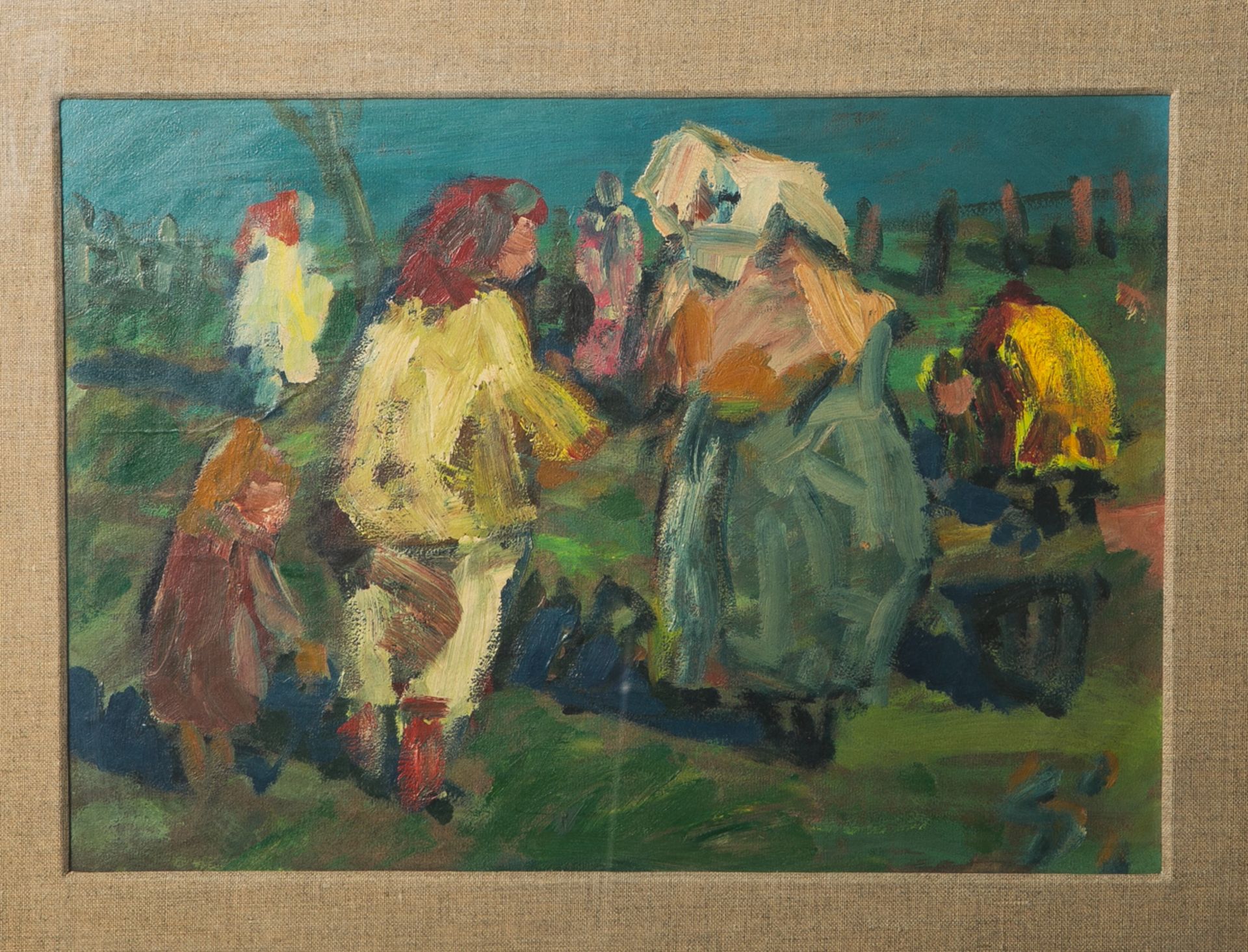 Unbekannter Künstler (wohl 19./20. Jahrhundert), Darstellung von Frauen mit Kindern auf