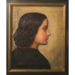 Unbekannter Künstler (wohl 19. Jahrhundert), Porträt einer jungen Dame, Öl auf Leinwand,