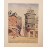 Mumbacher, Alfred (1888 - 1953), "Alt Frankfurt, Am Lutherhaus", Aquarell/Papier, re. u.