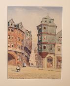 Mumbacher, Alfred (1888 - 1953), "Alt Frankfurt, Am Lutherhaus", Aquarell/Papier, re. u.