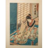 Unbekannter Künstler (Japan, wohl 18./19. Jahrhundert), japanischer Holzschnitt, im Bild