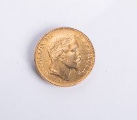 Goldmünze Napoleon III., 50 Fr. (Frankreich, 1862), A, Gewicht ca. 15,95 g, ss.
