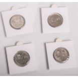 2 DM-Münzsatz "Ähren" (BRD, 1951), 4 Münzen, Münzprägestätte: D, eingeschweißt. St,