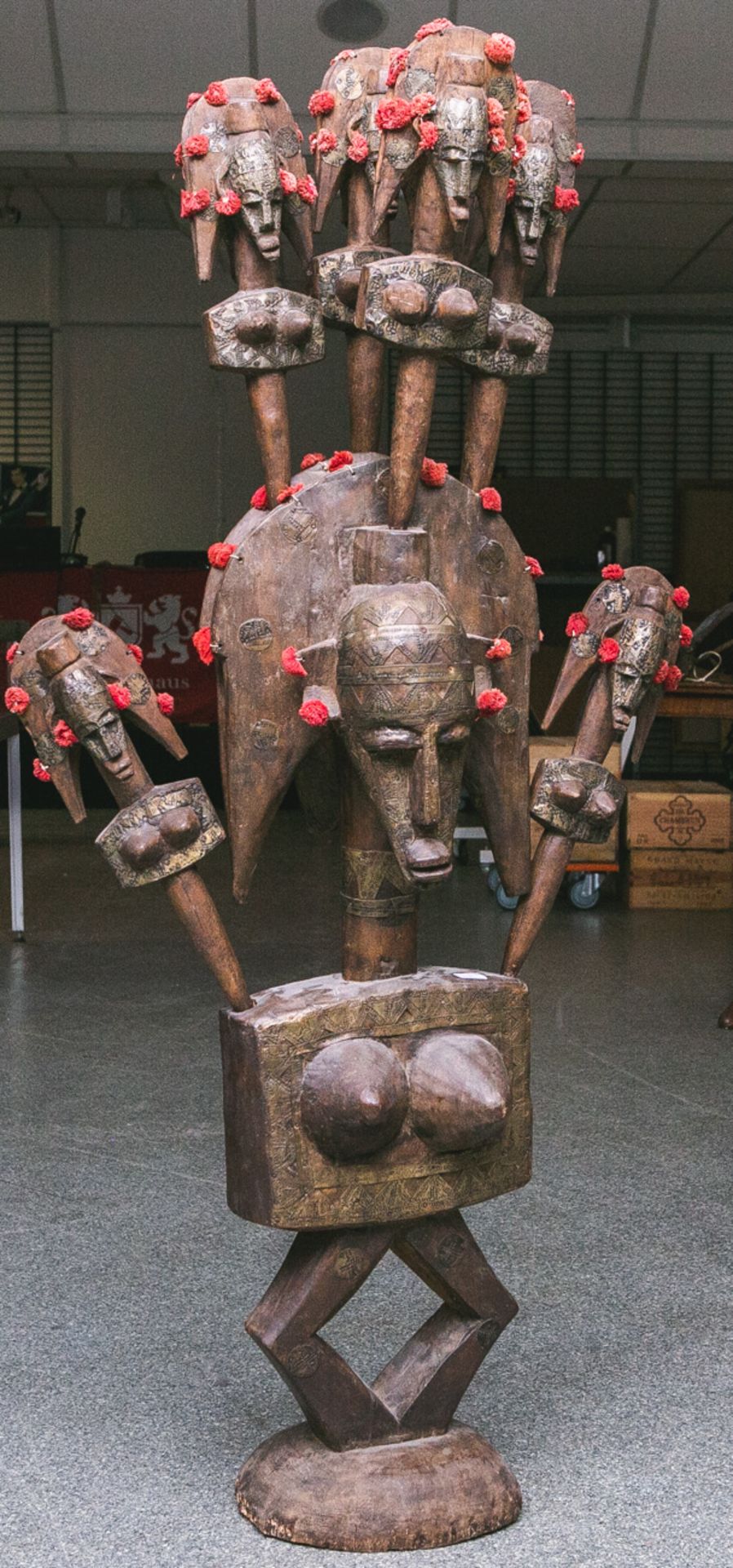 Afrikanische Altarfigur der Dogon (Mali/Westafrika, ca. 1960er Jahre), Doppelfigur