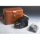 Filmkamera "Zenza Bronica ETRS" m. Zubehör, orig. Optik "Zenzanon", 1:2,8/75, Nr. 7807845,