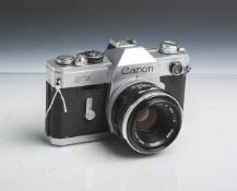 Kamera "Canon FX", Nr. 368713, orig. Objektiv 1:1,8/50 mm, Nr. 774945.