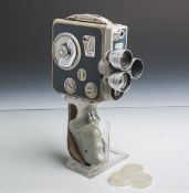 Filmkamera "Eumig C3m", 8 mm, Revolverkopf, Triplet, 3 Objektive: "Eumacro", "Eumicro" u.