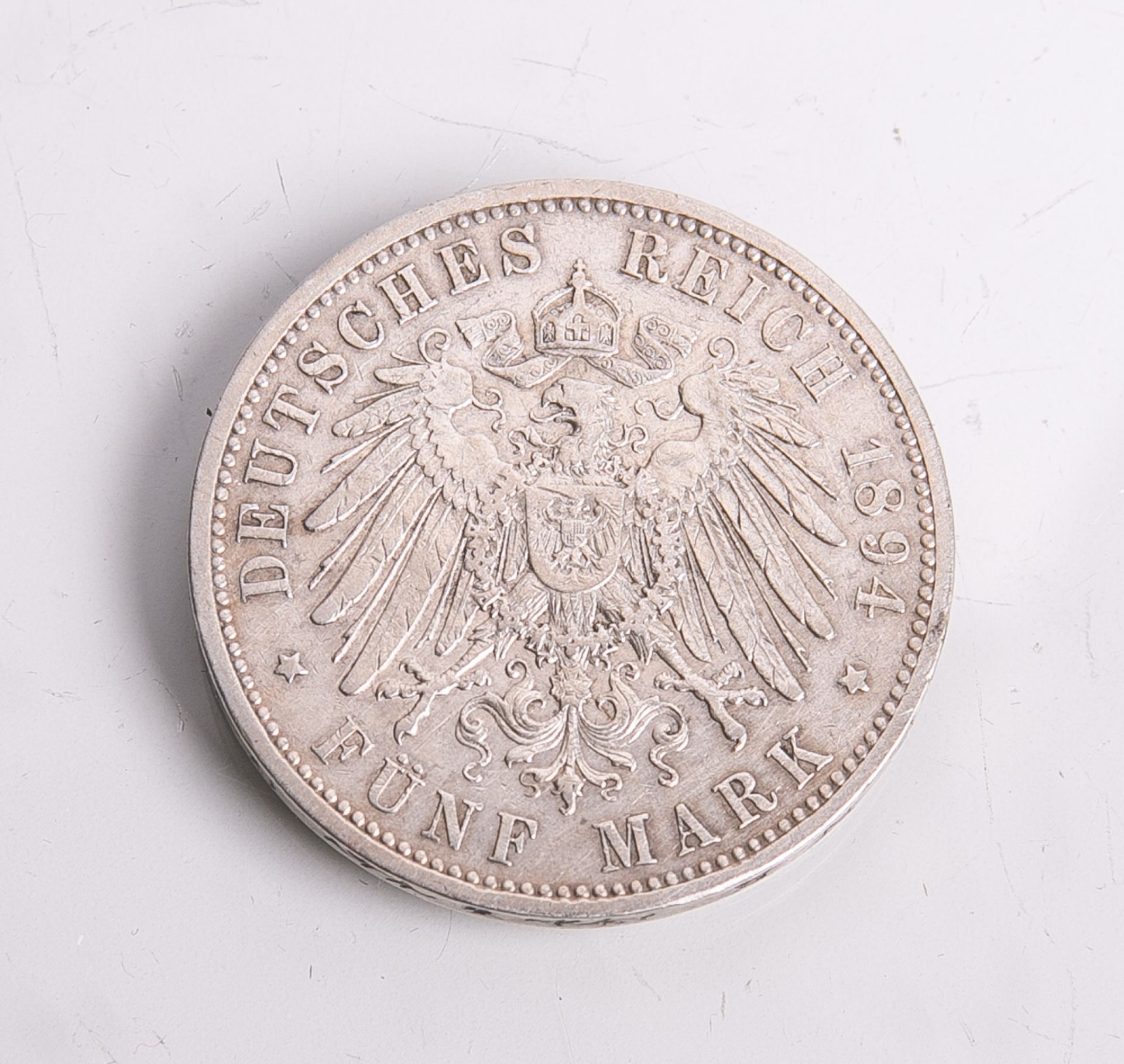 5 Mark-Silbermünze, Preussen (1894), Deutsches Reich, Wilhelm II., vz. - Bild 2 aus 2