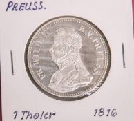 1 Silberthaler, Fredrich Wilhelm III, König v. Preussen (1816), 925 Silber, Prägungsstätte