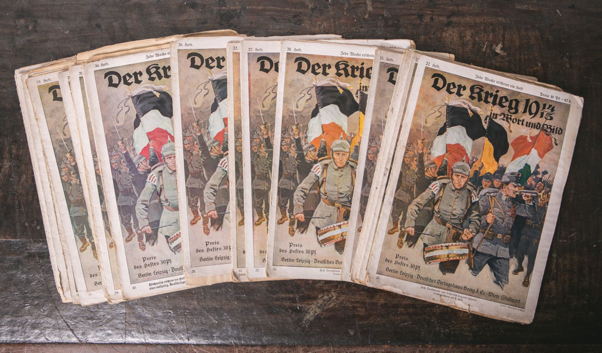 Konvolut von 22 illustrierten Zeitungen "Der Krieg 1914/15 in Wort und Bild", versch.