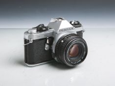 Kamera "Pentax ME Super", Gehäusenr. 2438441, orig. Optik "SMC Pentax-M", 1:1,7/59 mm, Nr.