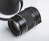 Objektiv "Mamiya-Sekor C", 1:4/150 mm, Nr. 21572, im Etui von Komica.