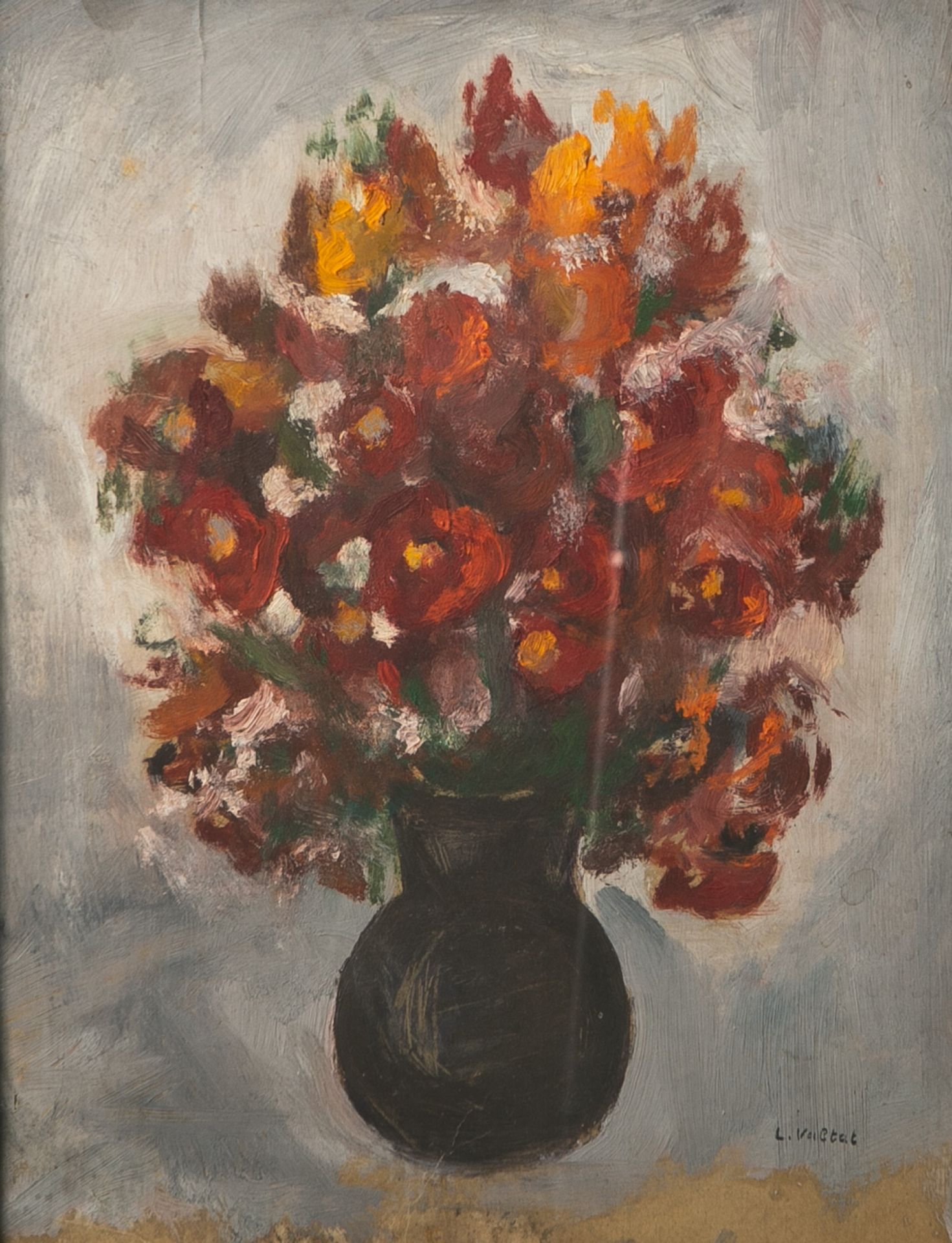 Valtat, Louis (1869 - 1952), Blumenstillleben, Öl/Malpappe, re. u. sign., ca. 35 x 27 cm,