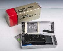 Zubehörteil/Datenrückteil "Data Back A" (Canon, Japan), für die Kamera Canon A-1 (auch