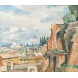 Unbekannter Künstler (19./20. Jahrhundert), Ansicht von Rom, Öl/Papier, ca. 35 x 40 cm,