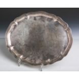 Ovale flache Silberschale 800 (Halbmond u. Krone/Deutschland, Herstellerpunze Wilkens,