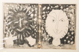 Picasso, Pablo (1881 - 1973), "Two faces" (1960er Jahre), Lithografie, unsign., als