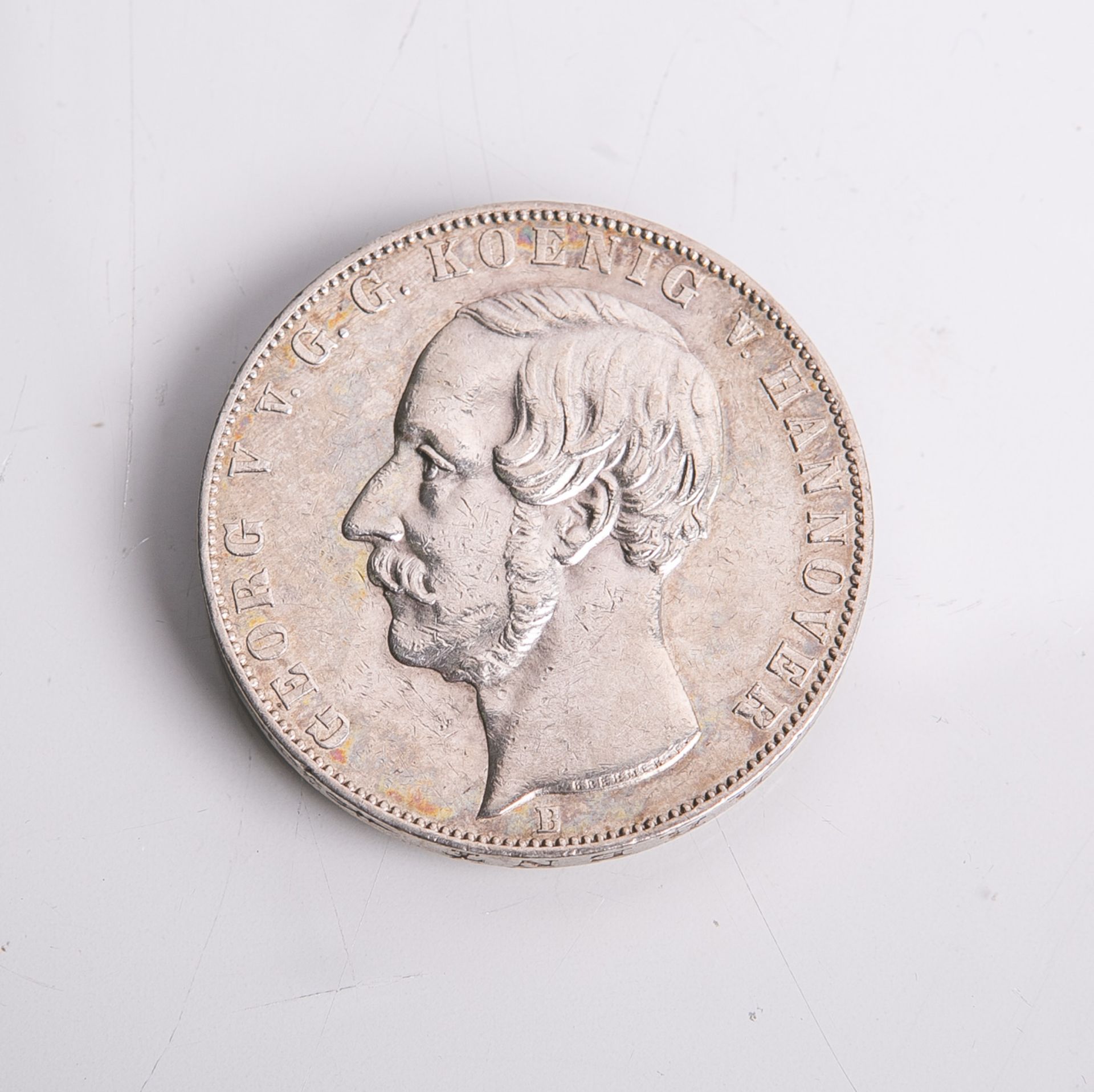 3 1/2 Gulden-Umlaufmünze, Georg V. Hannover (1854), Prägungsstätte B, Vereinsmünze,
