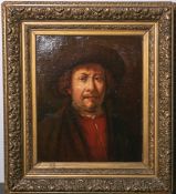 Unbekanter Altmeister, Portrait von Rembrand van Rijn (1606 - 1669), Öl/Lw., unsign. (wohl