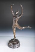 Unbekannter Künstler (20. Jahrhundert), Bronzefigur, Darstellung einer nackten Tänzerin,