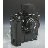 Kamera "Nikon F3 / MF-14" m. Blitzlicht, Gehäusenr. 1692036 bzw. 373333, Blitz DA-2 u.